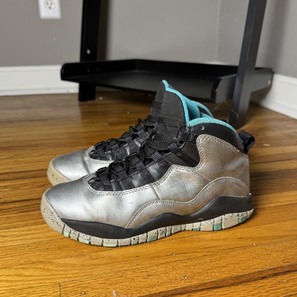 Air Jordan 10 Retro Lady Liberty Grey Silver Melange 705179-045 Gs Kids Boy 4.5Y